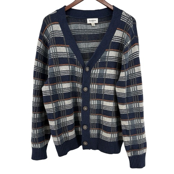Goodfellow & Co Other - Goodfellow Plaid V-Neck Cardigan Sweater M